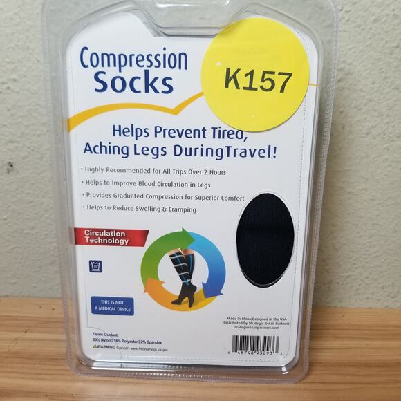 Cloudz Compression Socks For Traveling Unisex Size M Black One Pair Circulation - Picture 5 of 5